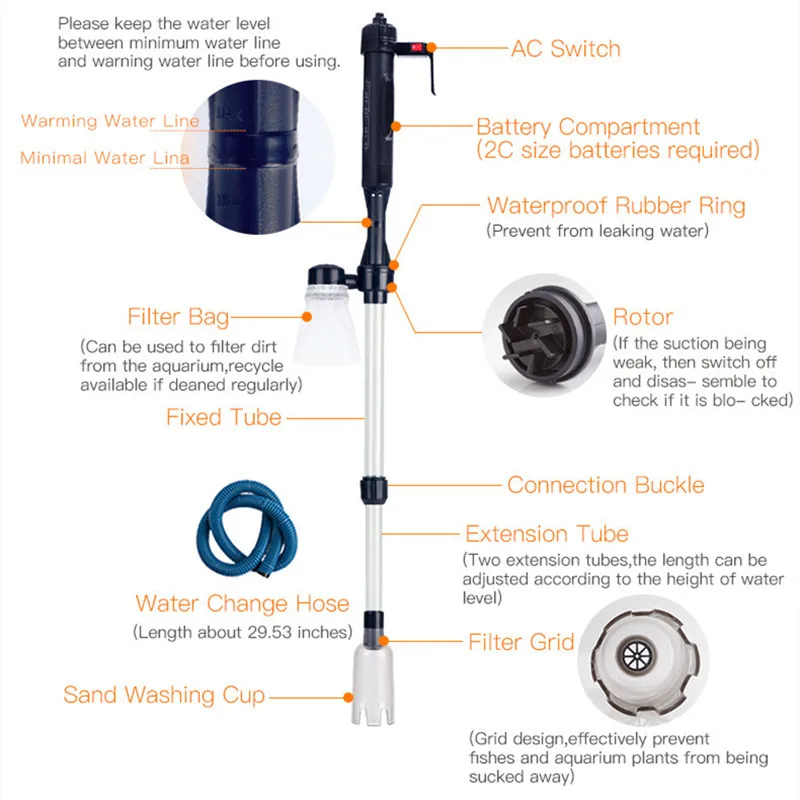 Electric Water Changer Vacuum  - Marine Aquarium With Sump recensie en prijs